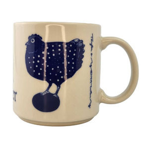 Vintage Le Poulet Mug signed Taylor and NG 1979, blue creamy white stackable Cup